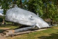 Whale statue at park Volcji Potok, Slovenia