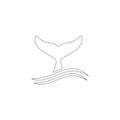 Whale tail. flat vector icon Royalty Free Stock Photo