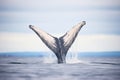 whale tail flipping while diving Royalty Free Stock Photo