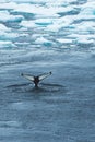 Whale fluke - tail - between Ice - Wallpaper Royalty Free Stock Photo