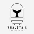 Whale tail icon badge. whale tail logo vector illustration design. wave fish logo Royalty Free Stock Photo