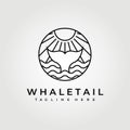 whale tail logo vector illustration design graphic, on sunrise and sunset view , branding simple logo Royalty Free Stock Photo