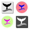 Whale tail. flat vector icon Royalty Free Stock Photo