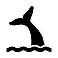 Whale tail vector icon on white background Royalty Free Stock Photo