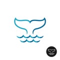 Whale tale logo with ocean waves.