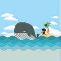 Whale with treasure island
