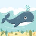 Whale Vector Illustration Royalty Free Stock Photo