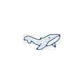 whale line icon. whale linear hand drawn pen style line icon Royalty Free Stock Photo