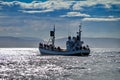 Whale watching boat in Husavik Royalty Free Stock Photo