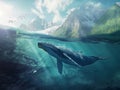 whale watching, travel concept, mountain landscape Royalty Free Stock Photo