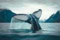 Whale waving its tail in the water Generative AI Royalty Free Stock Photo