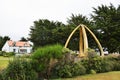 The whalebone arch near the cathedral in Stanley, Falkland Islands