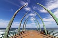 Whalebone Pier Against Blue Cloudy Coastal Skyline Durban