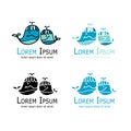 Whales logo set, sketch for your design