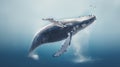 Whales on white background, they are a widely distributed and diverse group of fully aquatic placental marine mammals Royalty Free Stock Photo