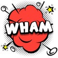 wham Comic bright template with speech bubbles on colorful frames