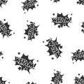 Wham comic sound effects seamless pattern background. Business f