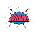 Wham expression sign at comic speech bubble icon