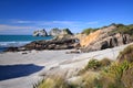 Wharariki beach - Archway islands Royalty Free Stock Photo