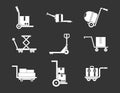 Wharehouse cart icon set grey vector