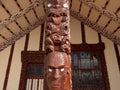 Wharenui or Maori meeting house, Tamatekapua Marae, Ohinemutu, Te Arawa tribe, Rotorua
