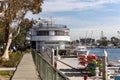 The wharf in the marina at Marina del Ray California on February 4th 2023 Royalty Free Stock Photo