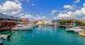 The Wharf in sunny Bridgetown, Barbados Royalty Free Stock Photo