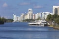 Wharf with yachts at the residentials of Miami Beach, Florida Royalty Free Stock Photo