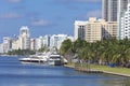 Wharf with yachts at the residentials of Miami Beach, Florida Royalty Free Stock Photo