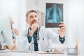 What is the best way to stop this infection. a mature doctor analysing x-ray scans in a medical office. Royalty Free Stock Photo
