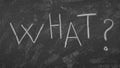 What written with chalk on black chalkboard with frame. Royalty Free Stock Photo