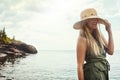 What a blissful day its been. an attractive young woman spending a day at the lake. Royalty Free Stock Photo