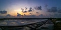 Calm, colorful evening at saltpan Royalty Free Stock Photo