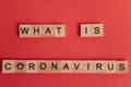 what is coronavirus word written on color background. what is coronavirus text on backdrop for your design, coronavirus concept Royalty Free Stock Photo