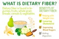 What is dietary fiber. Benefits. Healthcare, nutrition, medicine image.