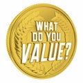 What Do You Value Question Priorities Coin Monetary Cost 3d Illustration