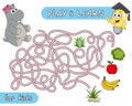 What does the girl hippo eat. Help the hippopotamus to find right way in maze and learn that it like to eat. Maze Game