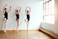 What girlhood memories are made of. a group of young girls practicing ballet together in a dance studio. Royalty Free Stock Photo