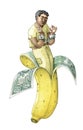 What hides a banana slavery work