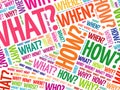 What, when, how, where questions