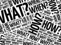 What, when, how, where questions