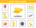 What is made of rubber. Cards for children.