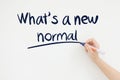What is a new normal text on white board Royalty Free Stock Photo
