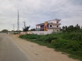 What a nice bungalow, beautiful color and bungalow is made in the roadside, a very good view