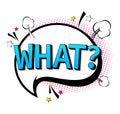 What question on pop style speech bubble. Vintage icon for cover design Royalty Free Stock Photo