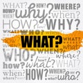 WHAT? - Questions word cloud