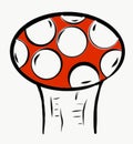 What`s Red? Mushroom with Red Color and White Round Spots Royalty Free Stock Photo