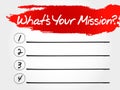 What\'s Your Mission blank list Royalty Free Stock Photo