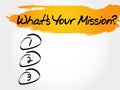 What\'s Your Mission blank list Royalty Free Stock Photo