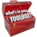 What's In Your Toolbox Red Metal Tool Box Skills Experience Royalty Free Stock Photo